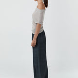 St Agni Fine Jersey Off Shoulder Top Soft Ash
