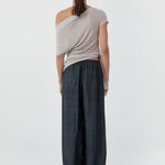 St Agni Fine Jersey Off Shoulder Top Soft Ash