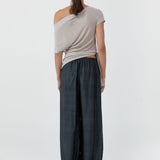 St Agni Fine Jersey Off Shoulder Top Soft Ash