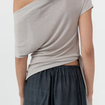 St Agni Fine Jersey Off Shoulder Top Soft Ash