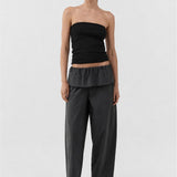 St. Agni Organic Cotton 90s Strapless Top Jet Black