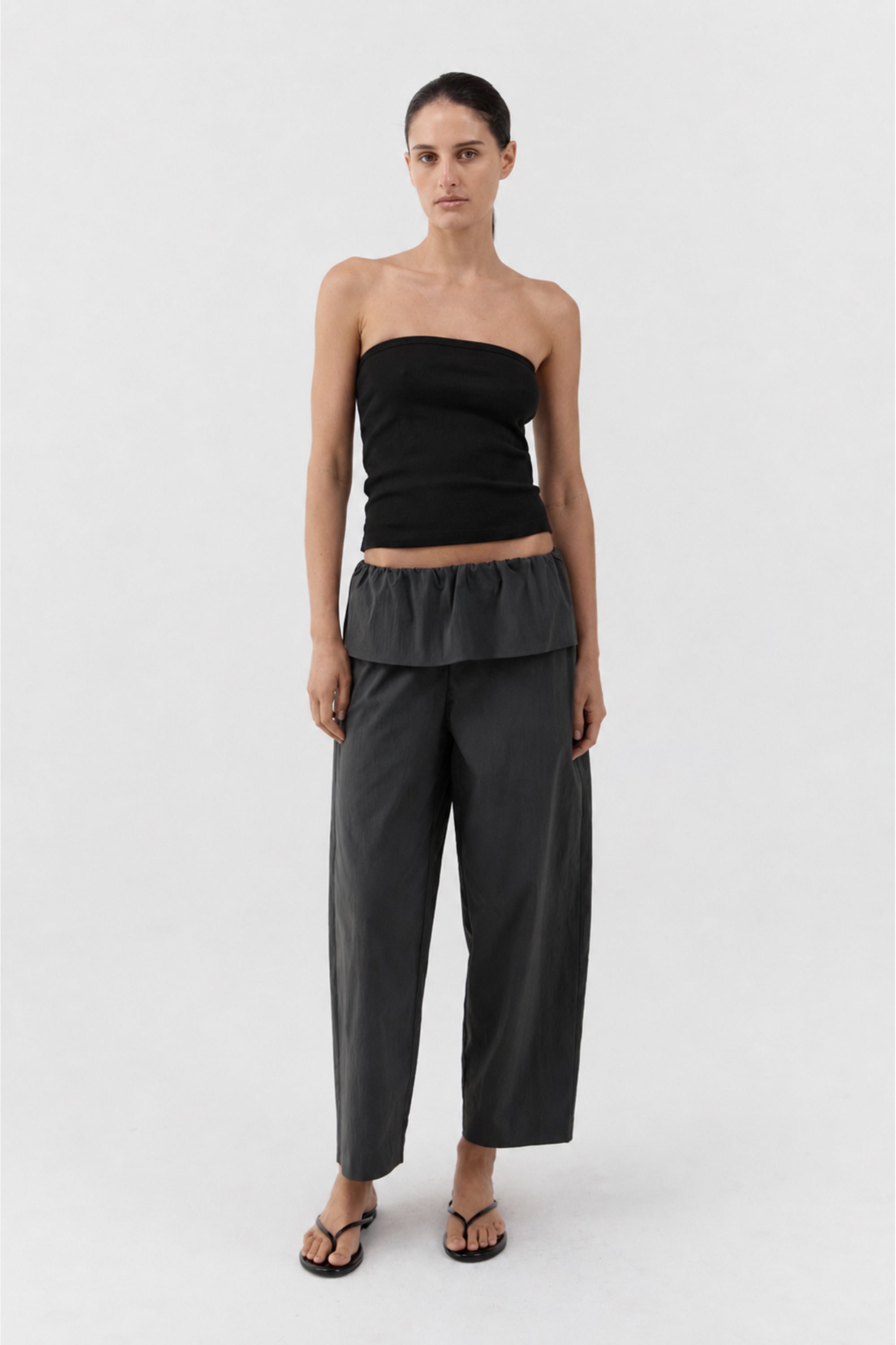 St. Agni Organic Cotton 90s Strapless Top Jet Black
