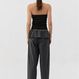 St. Agni Organic Cotton 90s Strapless Top Jet Black