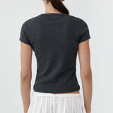 St. Agni Organic Cotton Baby Tee in Charcoal Melange – back view | Peggy Concept Store