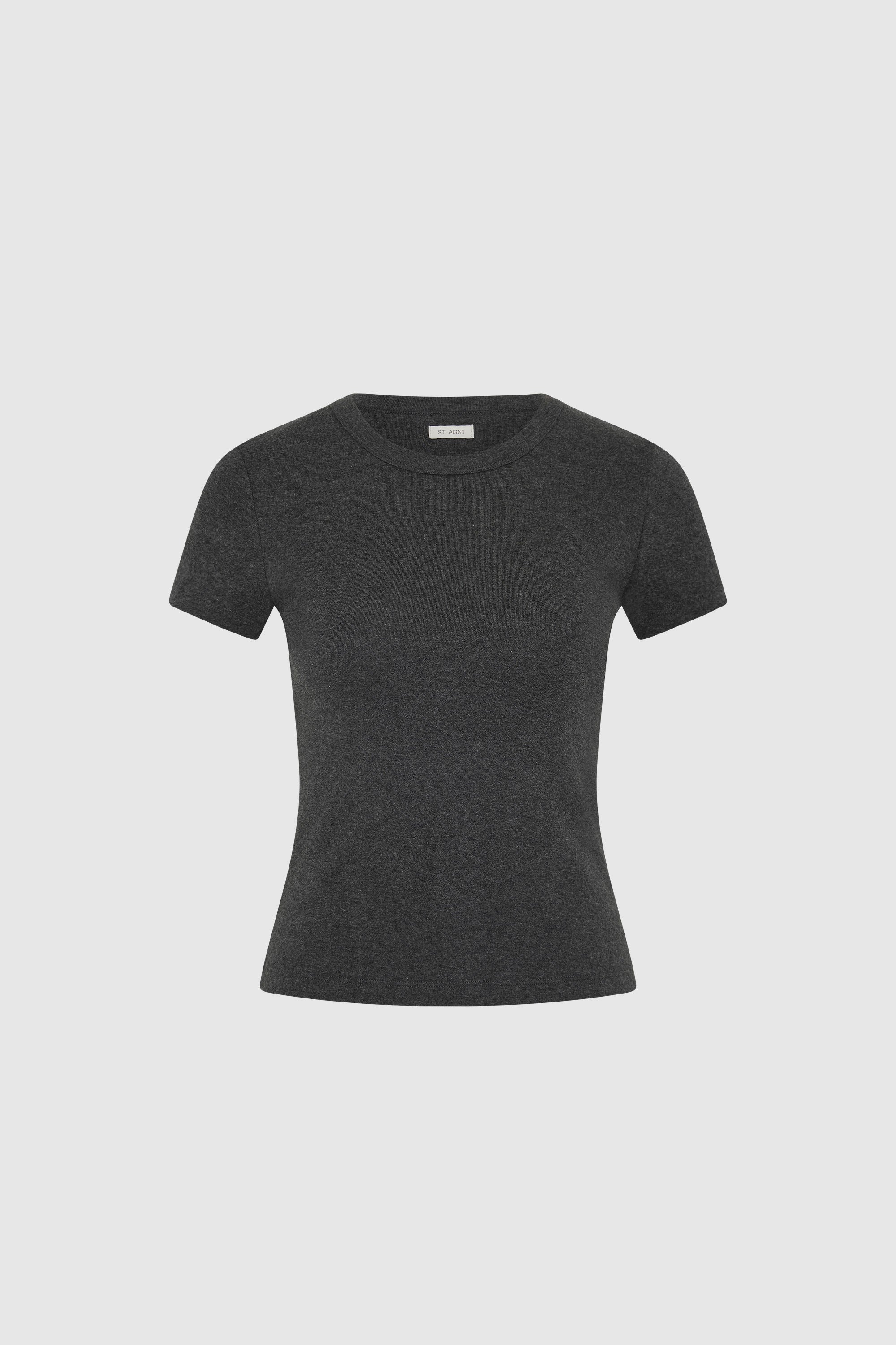 St. Agni Organic Cotton Baby Tee in Charcoal Melange – flat lay product shot | Peggy Concept Store