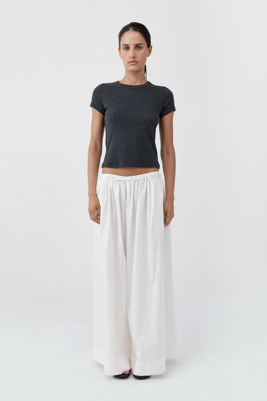 St. Agni Organic Cotton Baby Tee in Charcoal Melange – front view | Peggy Concept Store