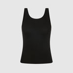 St. Agni Organic Cotton Racer Singlet in Jet Black – flat lay product shot | Peggy Concept Store