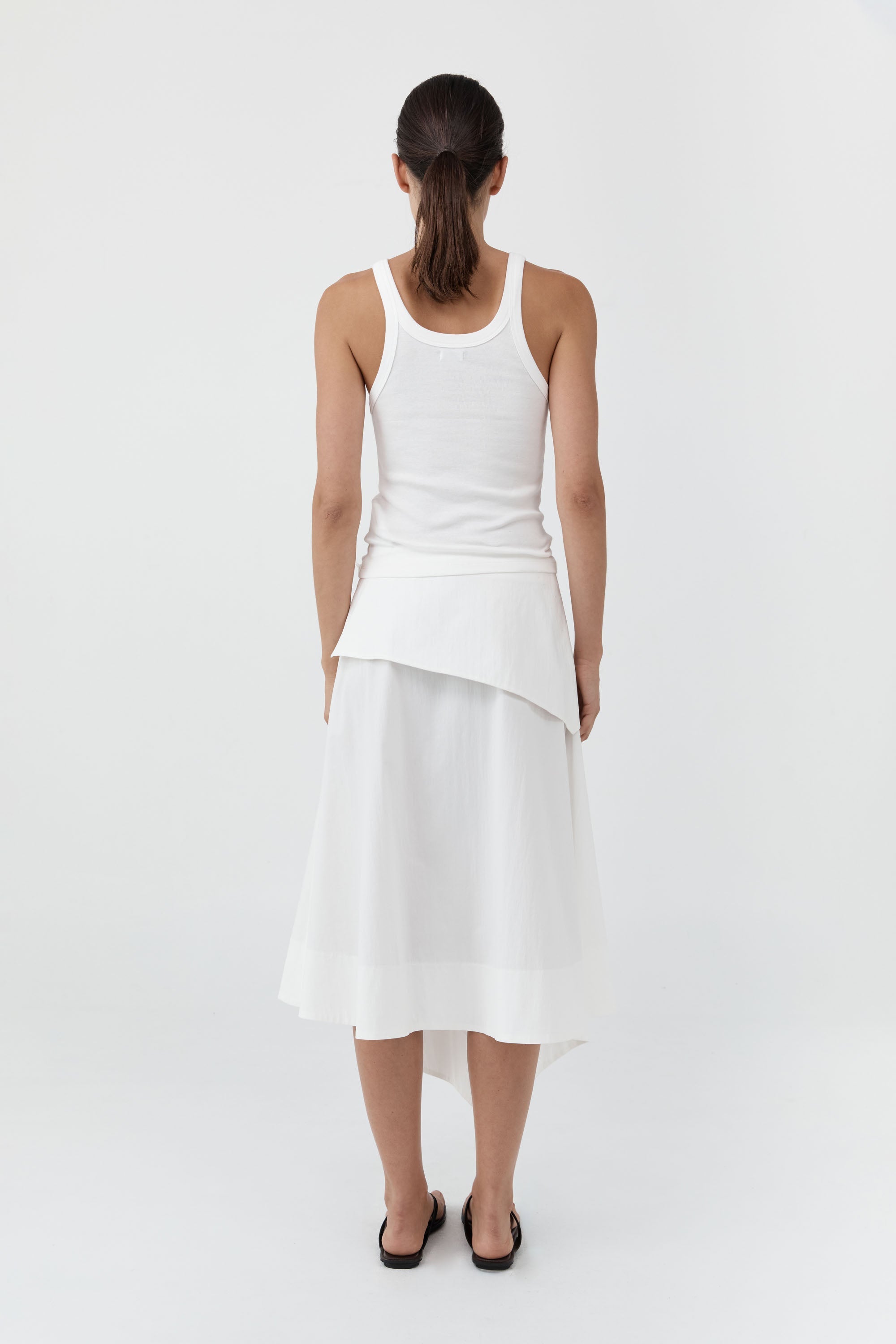 St. Agni Organic Cotton Racer Singlet in White – back view | Peggy Concept Store
