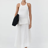 St. Agni Organic Cotton Racer Singlet in White – detail view | Peggy Concept Store