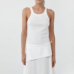 St. Agni Organic Cotton Racer Singlet in White – front view | Peggy Concept Store