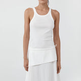 St. Agni Organic Cotton Racer Singlet in White – front view | Peggy Concept Store