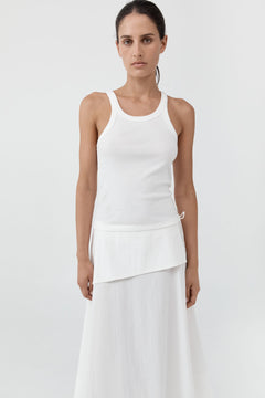 St. Agni Organic Cotton Racer Singlet in White – front view | Peggy Concept Store