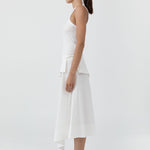 St. Agni Organic Cotton Racer Singlet in White – side view | Peggy Concept Store