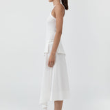 St. Agni Organic Cotton Racer Singlet in White – side view | Peggy Concept Store