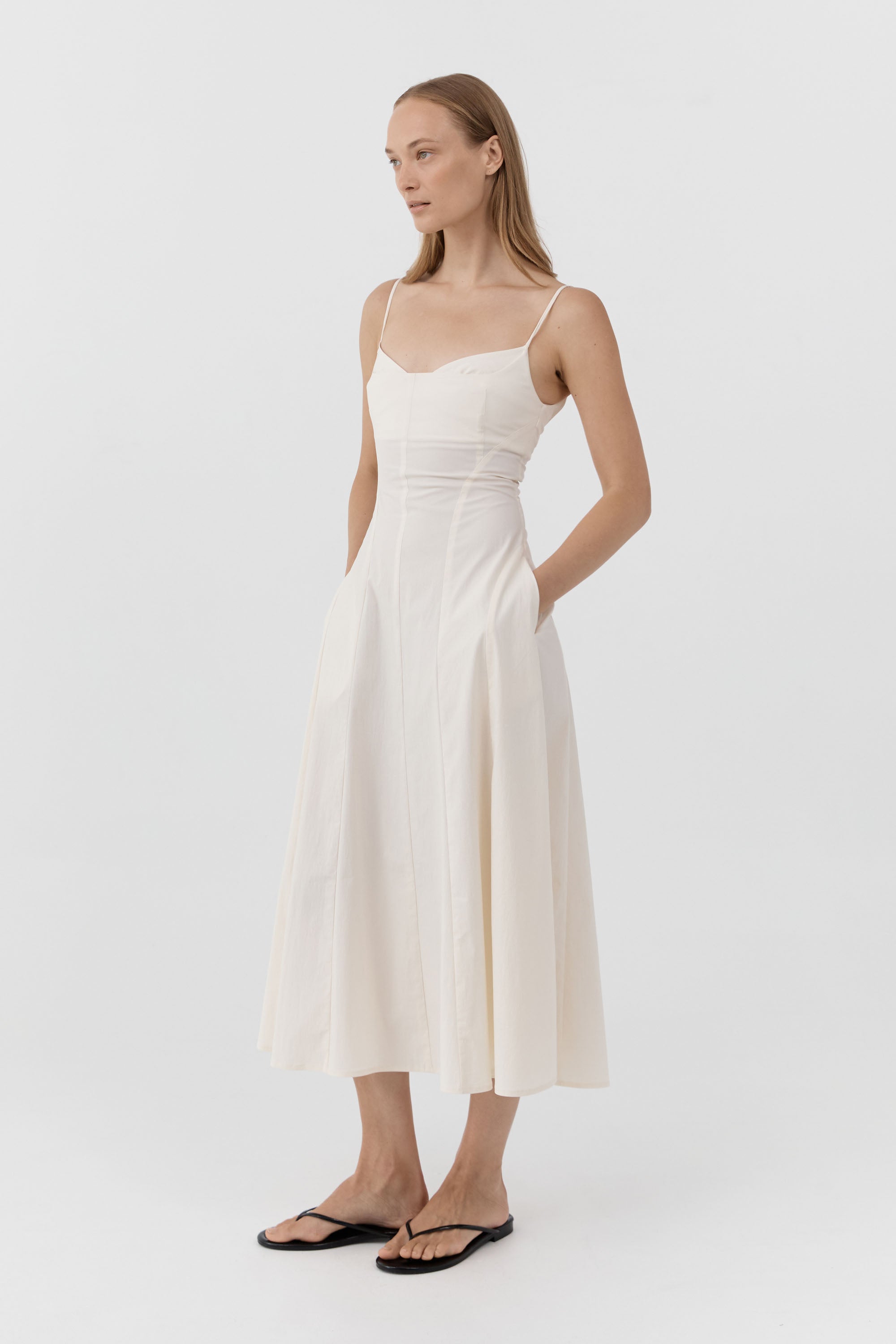 St. Agni Panelled Bustier Dress Talco