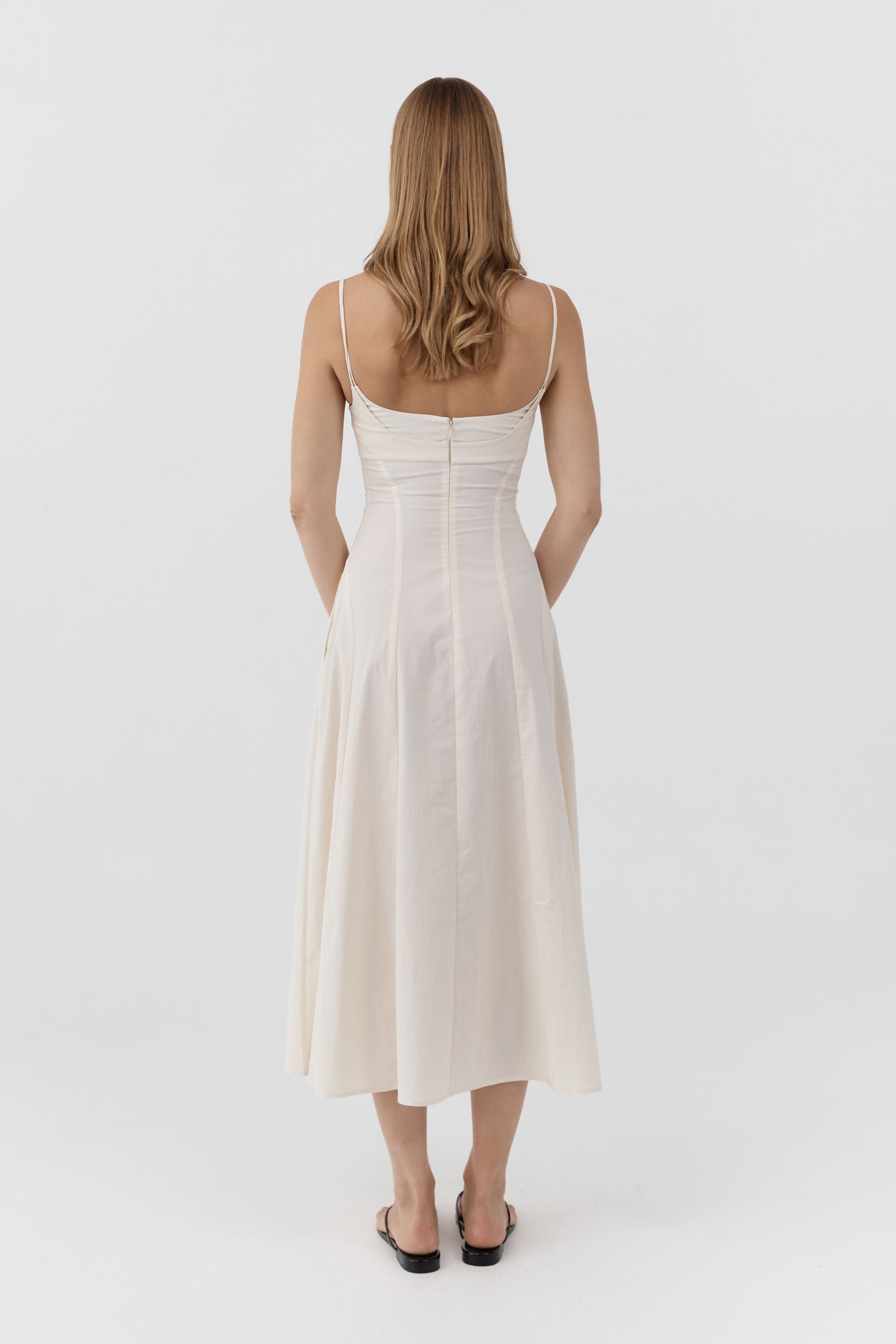 St. Agni Panelled Bustier Dress Talco