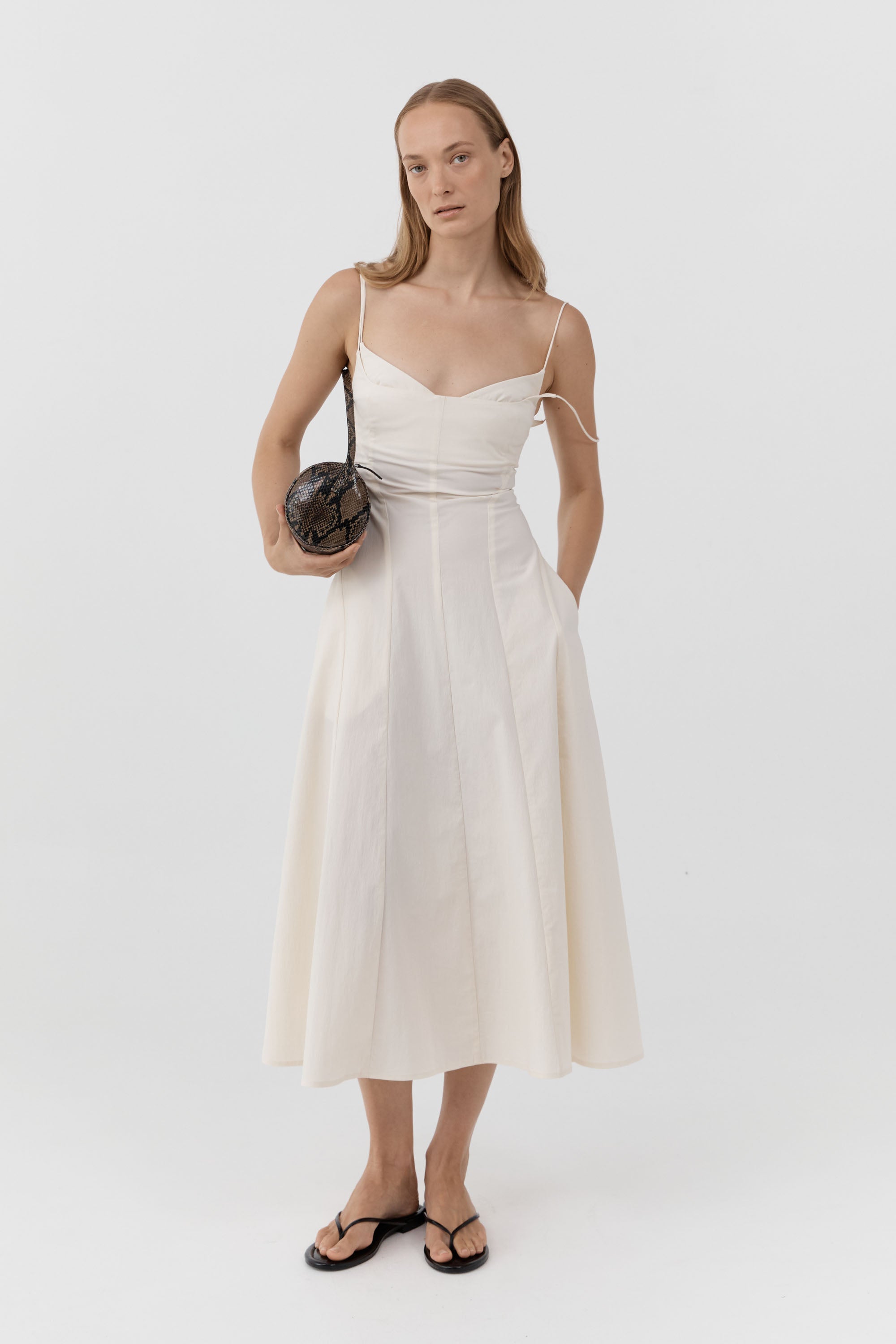 St. Agni Panelled Bustier Dress Talco