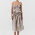 St. Agni Paper Taffeta Drawstring Skirt Fog