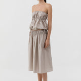 St. Agni Paper Taffeta Drawstring Skirt Fog