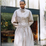 St. Agni Paper Taffeta Drawstring Skirt Fog