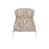 St. Agni Paper Taffeta Strapless Drawstring Top Fog