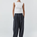 St Agni Relaxed Pleat Pants Iron Glaze