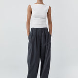 St Agni Relaxed Pleat Pants Iron Glaze