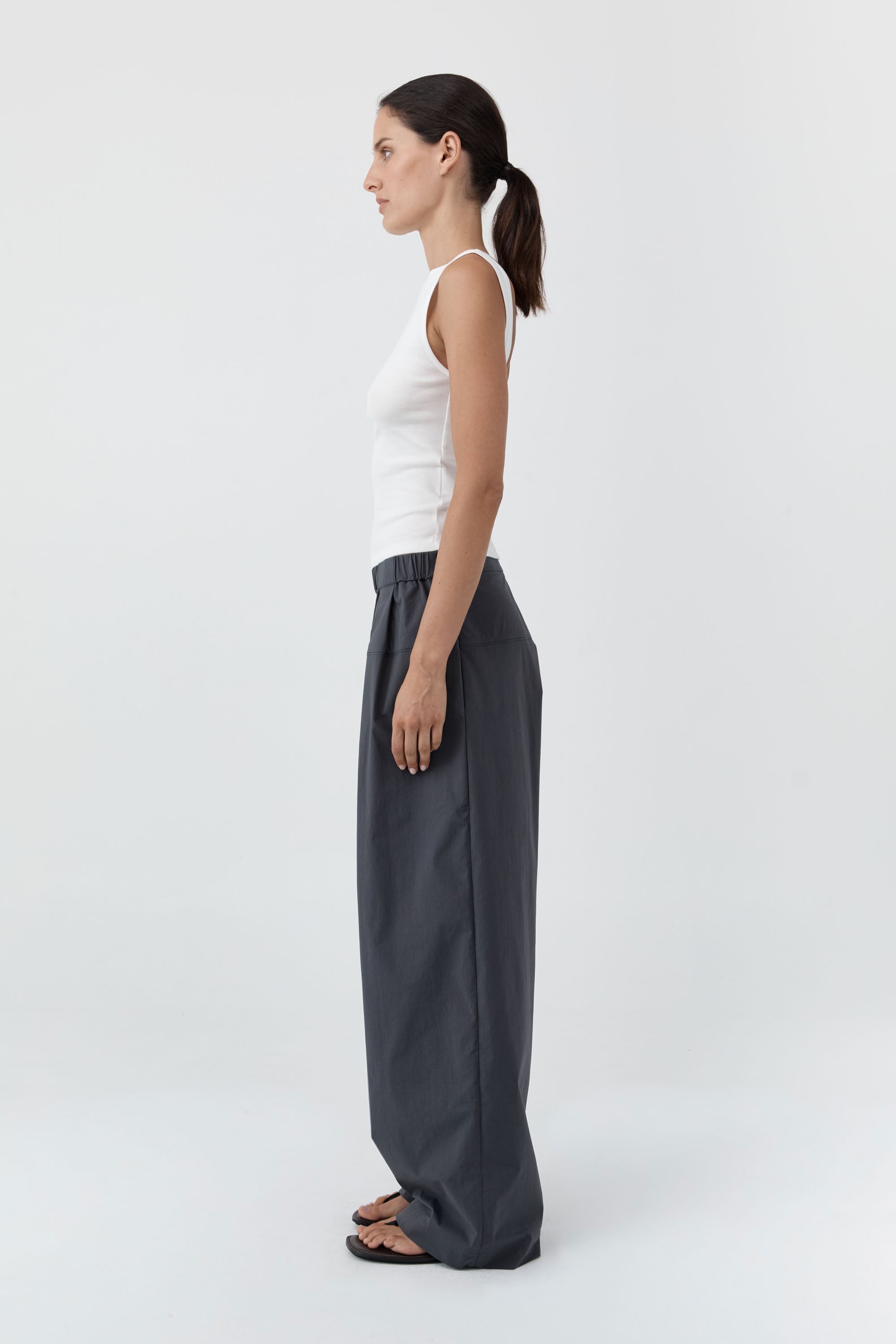 St Agni Relaxed Pleat Pants Iron Glaze