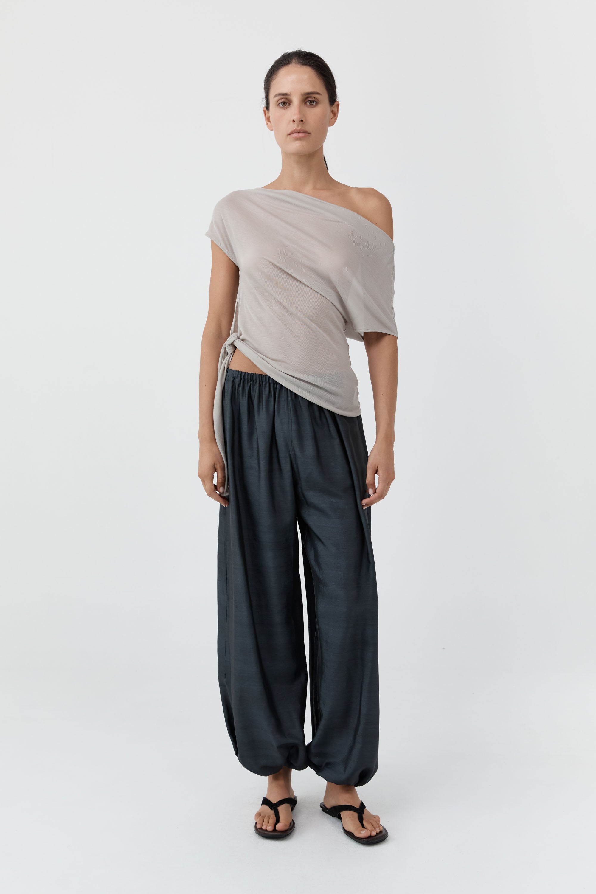 St Agni Silk Adjustable Balloon Pants Washed Black