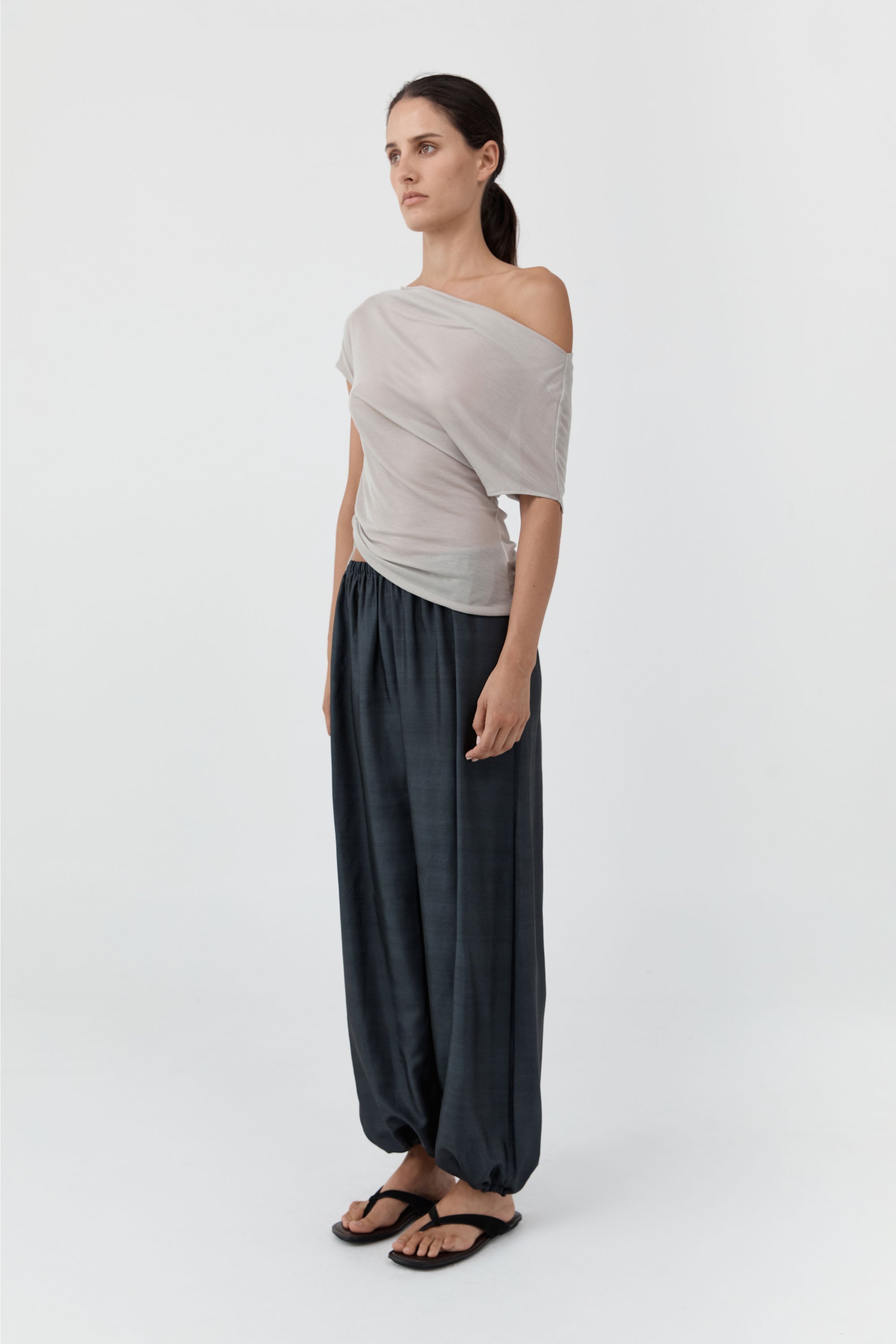 St Agni Silk Adjustable Balloon Pants Washed Black