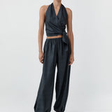 St Agni Silk Adjustable Balloon Pants Washed Black