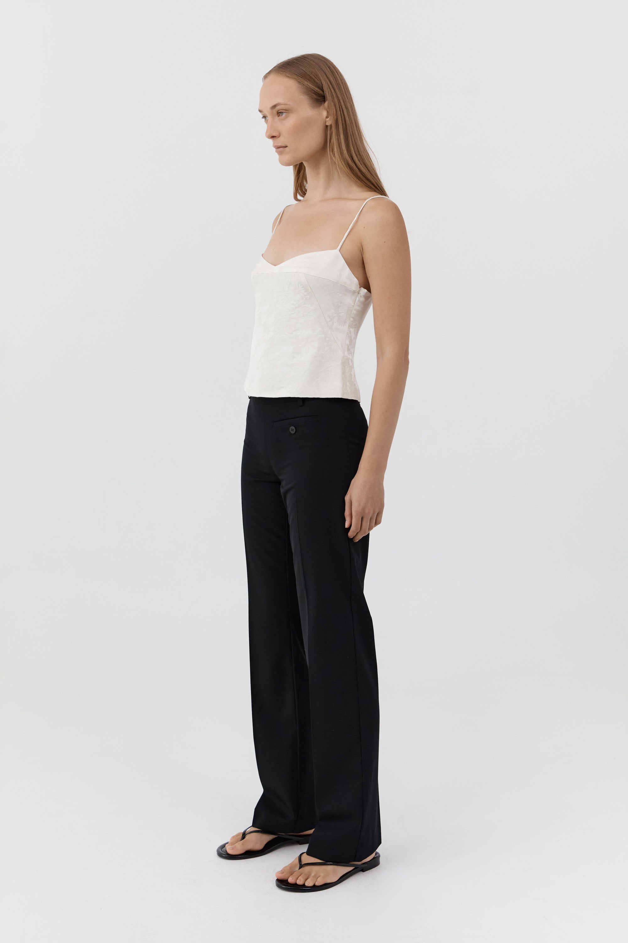 St. Agni Silk Wool Jacquard Cami Talco
