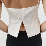 St. Agni Silk Wool Jacquard Cami Talco