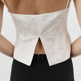 St. Agni Silk Wool Jacquard Cami Talco