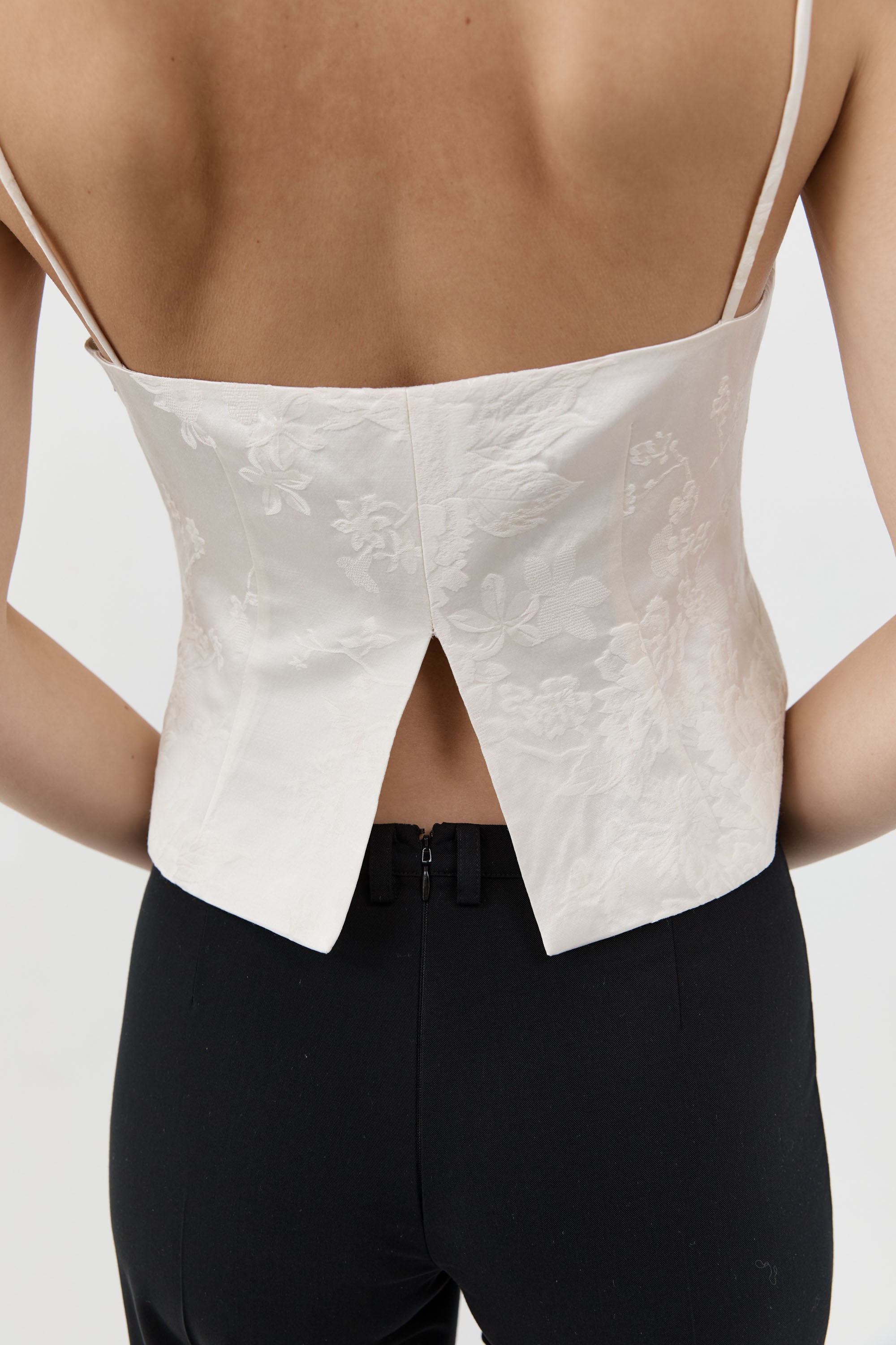 St. Agni Silk Wool Jacquard Cami Talco