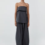 St Agni Strapless Wrap Top Iron Glaze