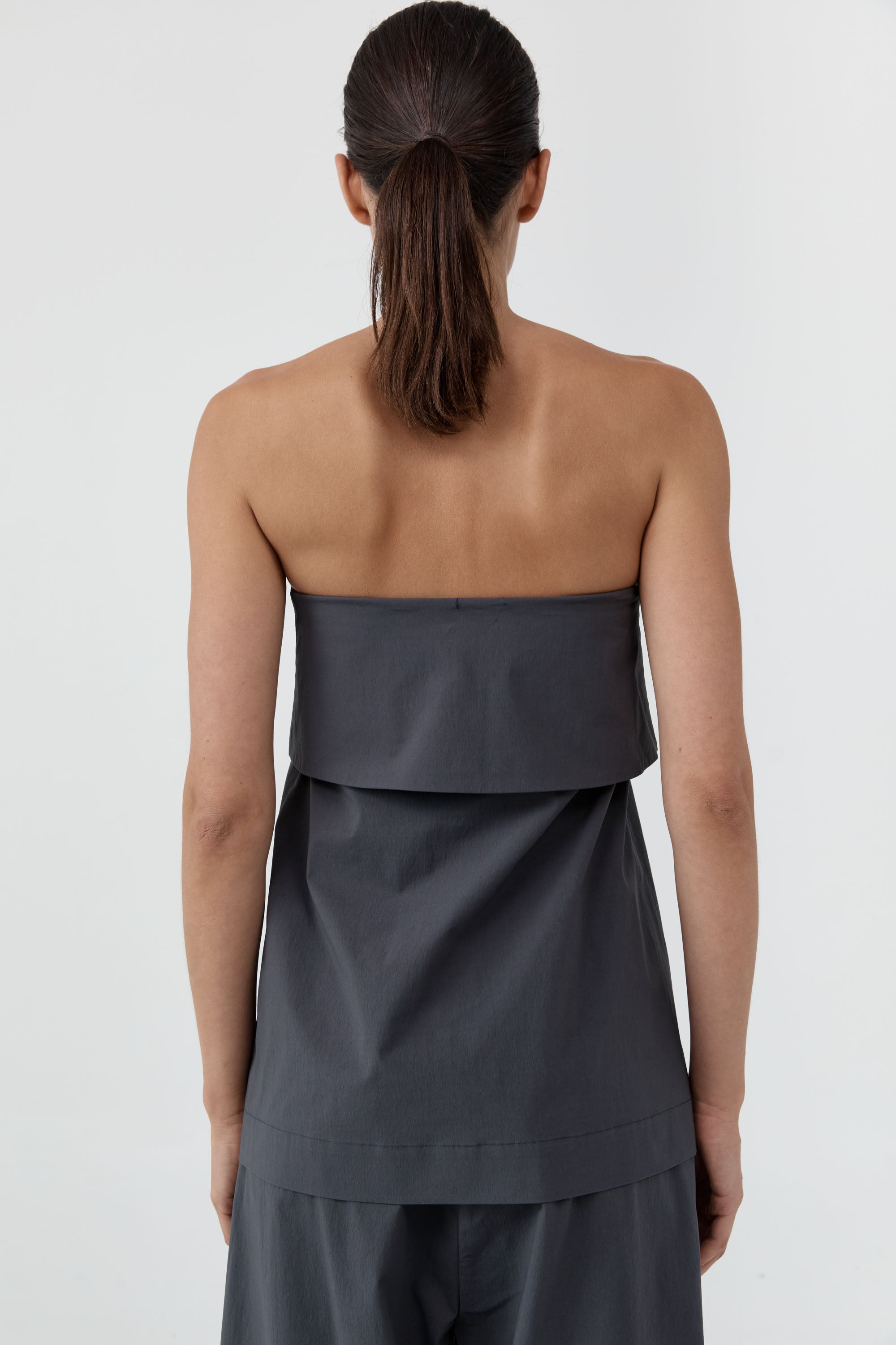 St Agni Strapless Wrap Top Iron Glaze