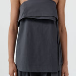 St Agni Strapless Wrap Top Iron Glaze