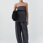 St Agni Strapless Wrap Top Iron Glaze