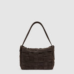 St Agni Suede Woven Envelope Mini Tote Coffee