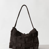 St Agni Suede Woven Envelope Mini Tote Coffee