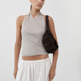 St Agni Suede Woven Envelope Mini Tote Coffee