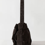 St Agni Suede Woven Envelope Mini Tote Coffee