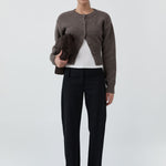 St. Agni Wool Cardigan in Taupe Melange – detail view | Peggy Concept Store