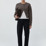 St. Agni Wool Cardigan in Taupe Melange – detail view | Peggy Concept Store
