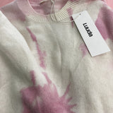 Merino Wool Crew Neck - Pink and Ecru hand dye