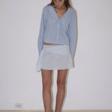 Deiji shirt lake blue stripe front view