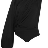 Gossamer Drape Bodysuit - Black